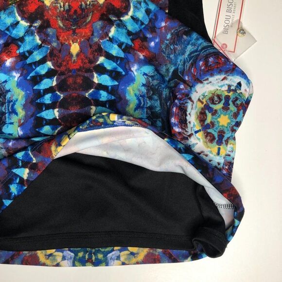 Bisou Bisou Colorful Tie Dye Printed Sleeveless Crop Top Shirt Women's M - Picture 8 of 8